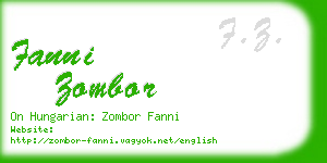 fanni zombor business card